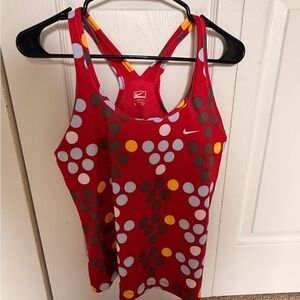 Nike Red and Yellow Polka Dot Tank Top